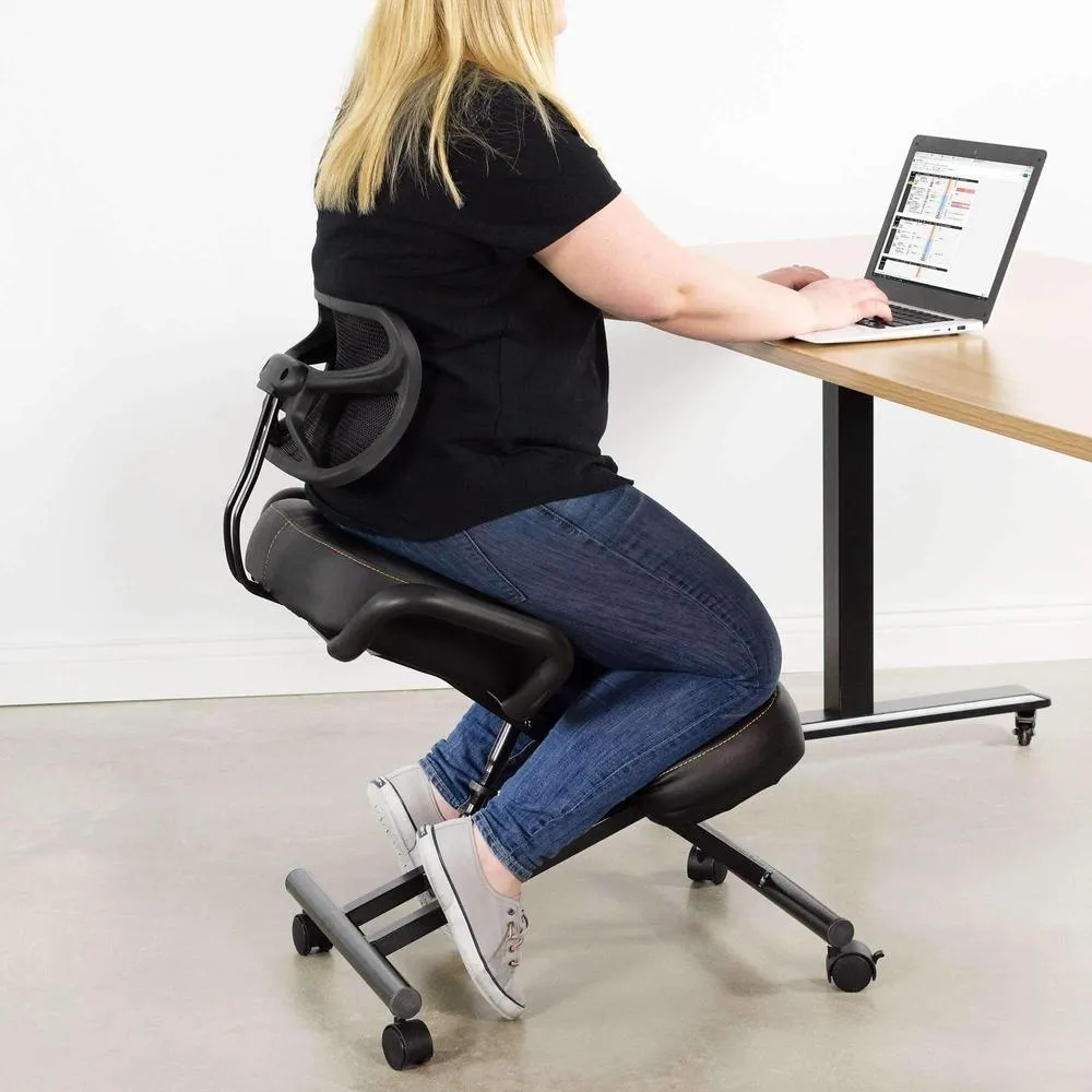 VIVO Dragonn Adjustable Ergonomic Kneeling Chair with Back Support, DN-CH-K02B/K02G/K02W