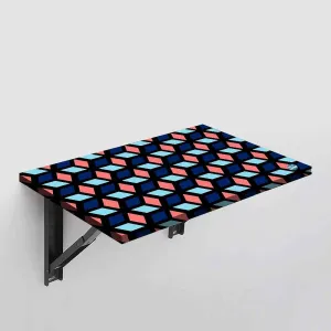 Wall Mounted Foldable Study Table -  Retro Pattern
