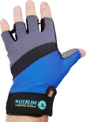WaterLine Half Finger Paddling Gloves for Kayaks, Canoes and SUP Paddle Boards (Medium)
