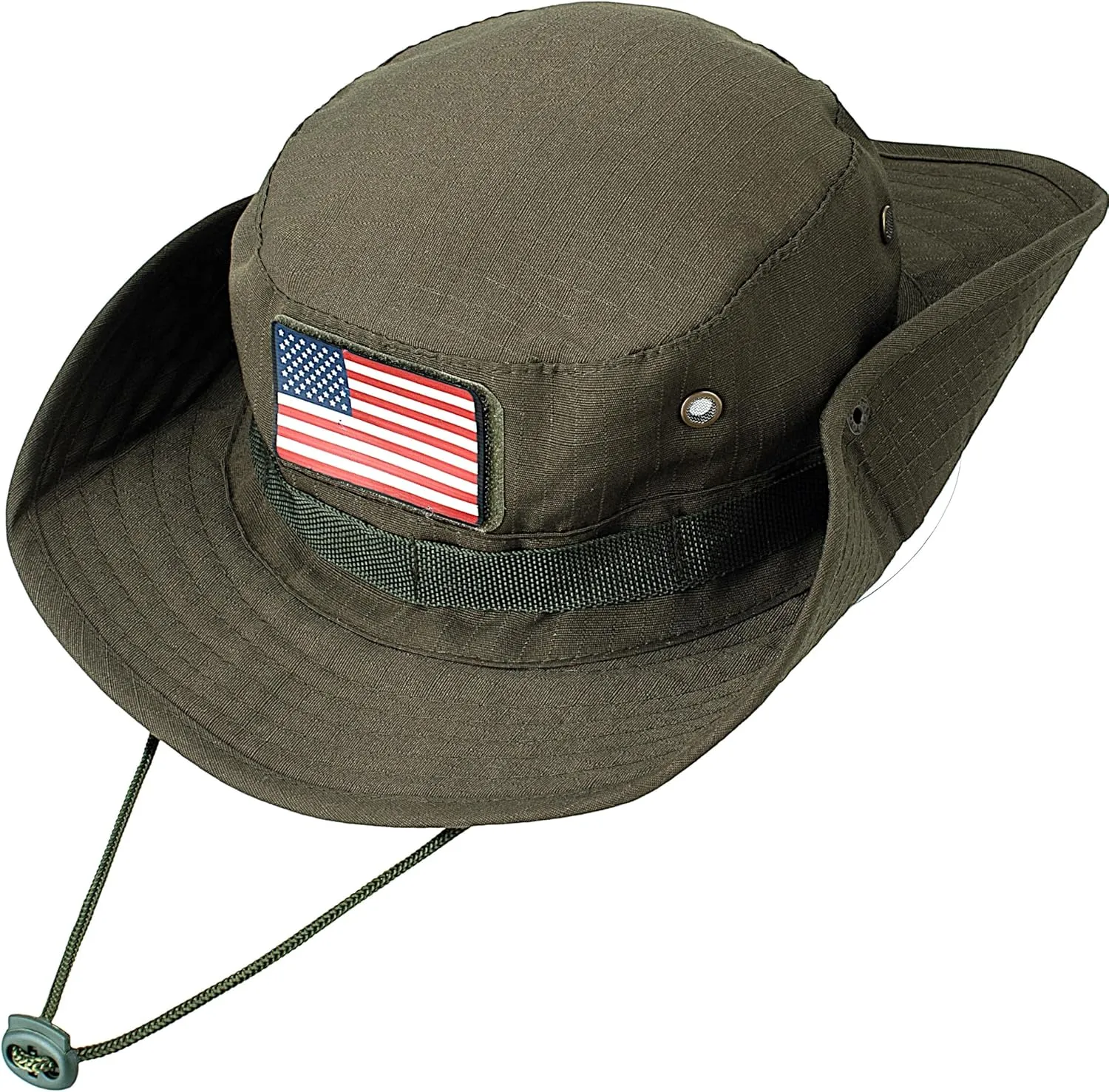 Wide Brim Boonie Hat, Men & Women Top Camo Bucket Hats for Safari Military Beach