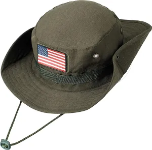 Wide Brim Boonie Hat, Men & Women Top Camo Bucket Hats for Safari Military Beach