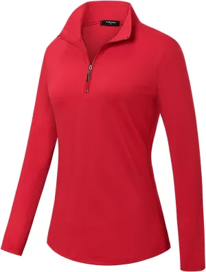 Womens Golf Shirts Long Sleeve Workout Tops Zip Up Tennis Polo Shirts Womens Golf Shirts Long Sleeve Workout Tops Zip Up Tennis Polo Shirts