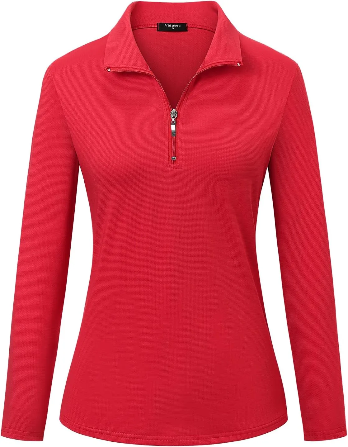 Womens Golf Shirts Long Sleeve Workout Tops Zip Up Tennis Polo Shirts