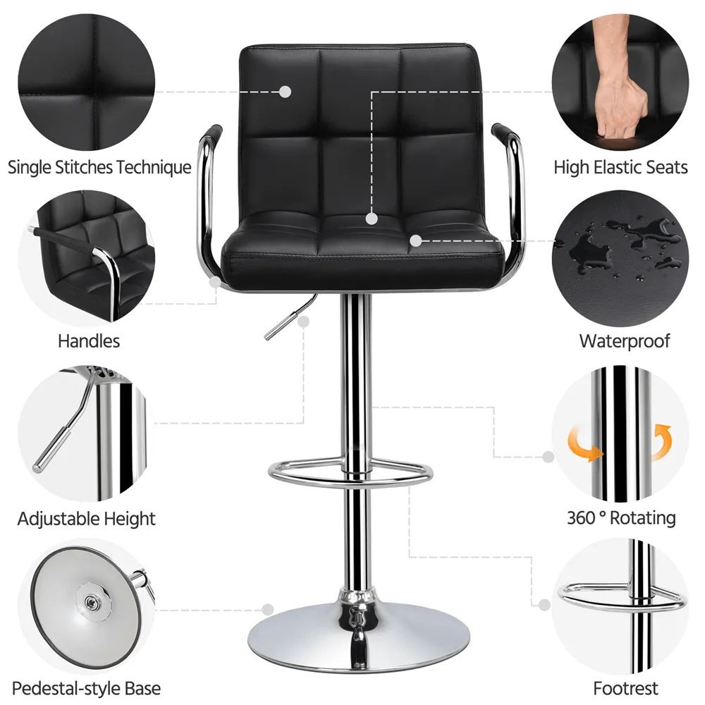 Yaheetech Bar Stools Adjustable Counter Stools