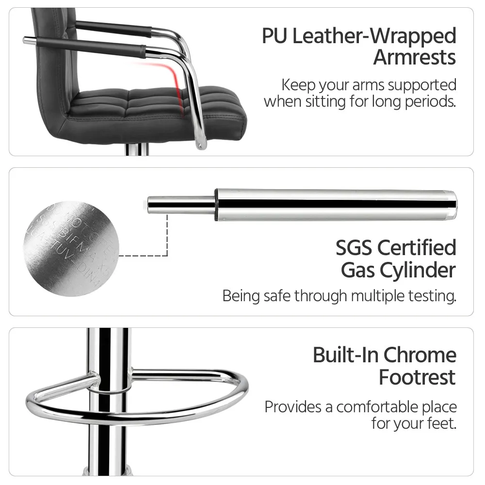Yaheetech Bar Stools Adjustable Counter Stools