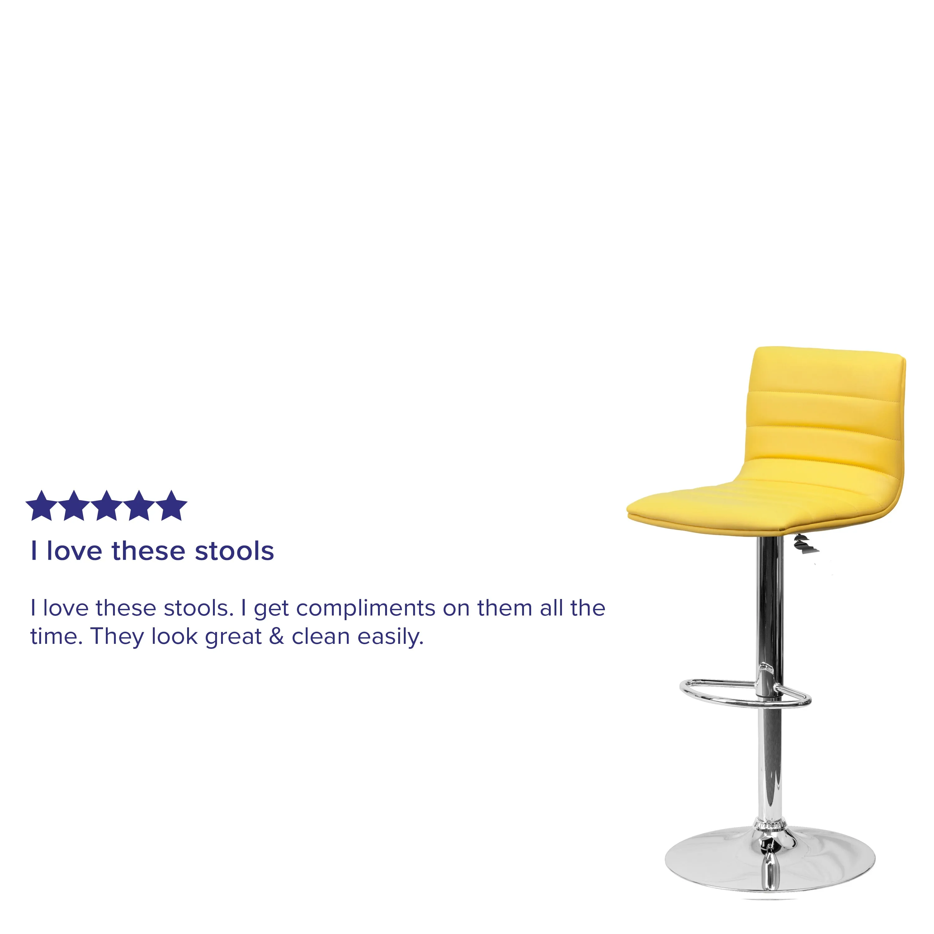Yellow Vinyl Barstool CH-92023-1-YEL-GG