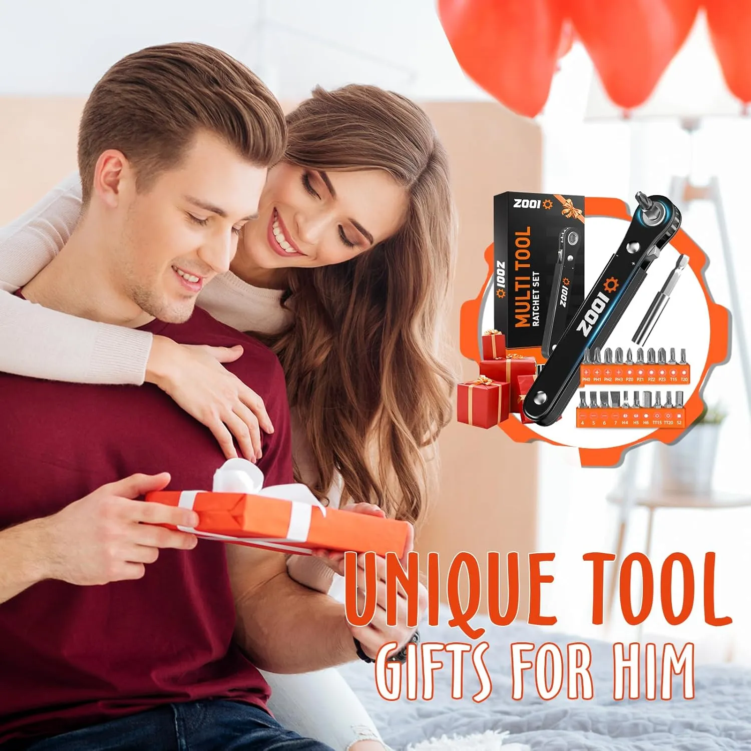 ZOOI Ratcheting Pocket Screwdriver Gifts for Men, Fathers Day Dad Gifts from Daughter, 22 In 1 Right Angle Screwdriver, 90 Degree Ratchet Screwdrivers, Low Profile, Gadgets EDC Gear Tools