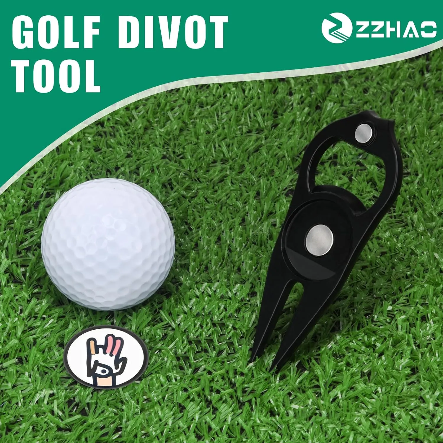 ZZHAO Golf Divot Tool and Golf Ball Marker, Divot Repair ToolGolf Accessories for Men, Funny Gifts for Men, Tools for Men