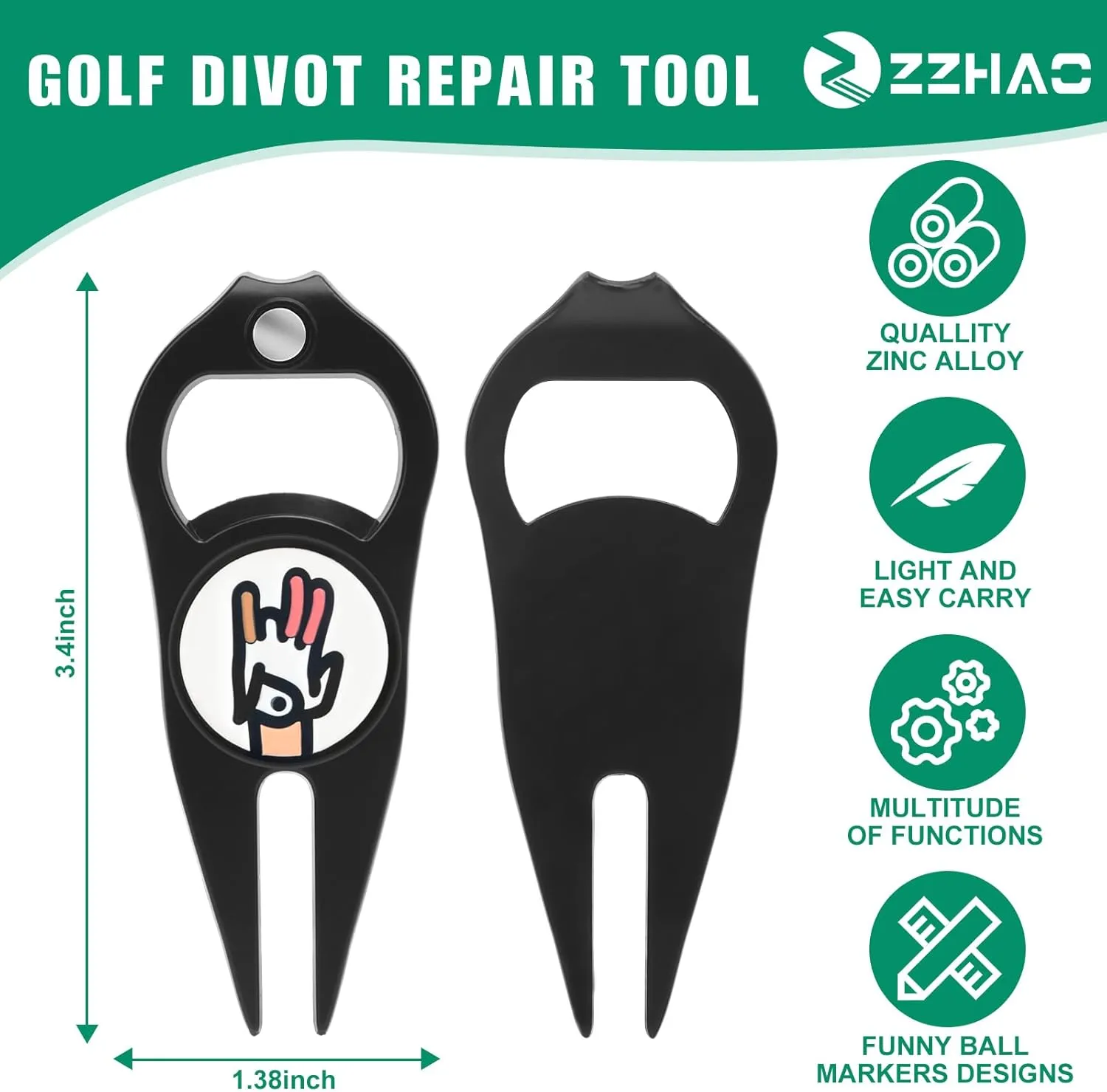 ZZHAO Golf Divot Tool and Golf Ball Marker, Divot Repair ToolGolf Accessories for Men, Funny Gifts for Men, Tools for Men